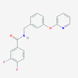 molecular formula C19H14F2N2O2 B2525422 3,4-二氟-N-(3-(吡啶-2-氧基)苄基)苯甲酰胺 CAS No. 1706211-10-0