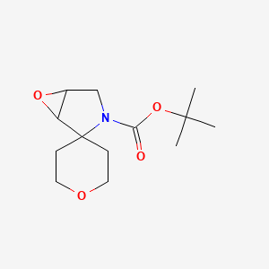 molecular formula C13H21NO4 B2525424 叔丁基螺[6-氧杂-3-氮杂双环[3.1.0]己烷-2,4'-氧杂]-3-羧酸酯 CAS No. 2377032-93-2