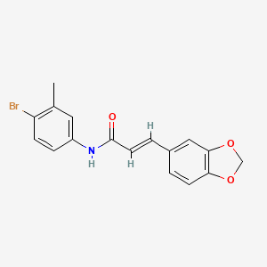 molecular formula C17H14BrNO3 B2525427 3-(1,3-benzodioxol-5-yl)-N-(4-bromo-3-methylphenyl)acrylamide CAS No. 298215-67-5