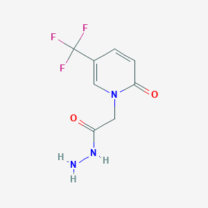 molecular formula C8H8F3N3O2 B2525441 2-[2-Oxo-5-(trifluoromethyl)-1,2-dihydropyridin-1-yl]acetohydrazide CAS No. 314768-14-4