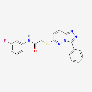 molecular formula C19H14FN5OS B2525448 N-(3-fluorophenyl)-2-((3-phenyl-[1,2,4]triazolo[4,3-b]pyridazin-6-yl)thio)acetamide CAS No. 852372-42-0