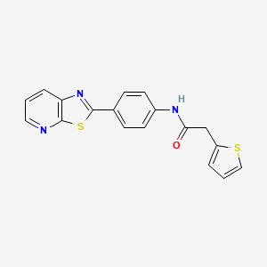 molecular formula C18H13N3OS2 B2525451 N-(4-(thiazolo[5,4-b]pyridin-2-yl)phenyl)-2-(thiophen-2-yl)acetamide CAS No. 863588-59-4