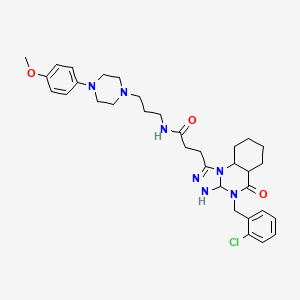 molecular formula C33H36ClN7O3 B2525463 3-{4-[(2-chlorophenyl)methyl]-5-oxo-4H,5H-[1,2,4]triazolo[4,3-a]quinazolin-1-yl}-N-{3-[4-(4-methoxyphenyl)piperazin-1-yl]propyl}propanamide CAS No. 902964-38-9