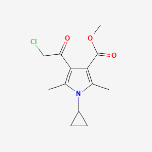 molecular formula C13H16ClNO3 B2525469 Methyl 4-(2-chloroacetyl)-1-cyclopropyl-2,5-dimethylpyrrole-3-carboxylate CAS No. 874594-07-7