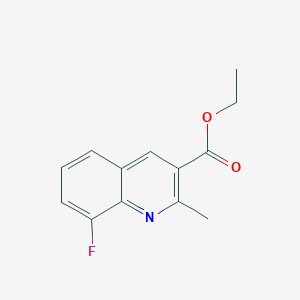 molecular formula C13H12FNO2 B2525472 8-Fluoro-2-methylquinoline-3-carboxylic acid ethyl ester CAS No. 1333253-62-5