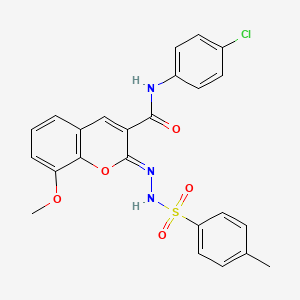 (Z)-N-(4-chlorophenyl)-8-methoxy-2-(2-tosylhydrazono)-2H-chromene-3-carboxamide