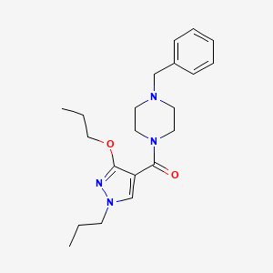 molecular formula C21H30N4O2 B2525490 (4-benzylpiperazin-1-yl)(3-propoxy-1-propyl-1H-pyrazol-4-yl)methanone CAS No. 1014091-25-8