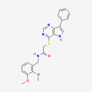 molecular formula C23H22N4O3S B2525494 N-(2,3-dimethoxybenzyl)-2-((7-phenyl-5H-pyrrolo[3,2-d]pyrimidin-4-yl)thio)acetamide CAS No. 1421483-01-3