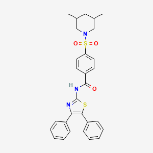 molecular formula C29H29N3O3S2 B2525499 4-((3,5-二甲基哌啶-1-基)磺酰基)-N-(4,5-二苯基噻唑-2-基)苯甲酰胺 CAS No. 392323-22-7