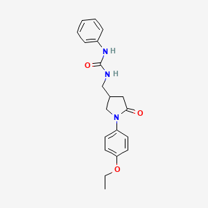 molecular formula C20H23N3O3 B2525514 1-((1-(4-乙氧苯基)-5-氧代吡咯烷-3-基)甲基)-3-苯基脲 CAS No. 954636-22-7