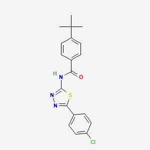 molecular formula C19H18ClN3OS B2525519 4-叔丁基-N-[5-(4-氯苯基)-1,3,4-噻二唑-2-基]苯甲酰胺 CAS No. 392242-09-0