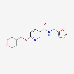 molecular formula C17H20N2O4 B2525539 N-(furan-2-ylmethyl)-6-((tetrahydro-2H-pyran-4-yl)methoxy)nicotinamide CAS No. 2034241-21-7