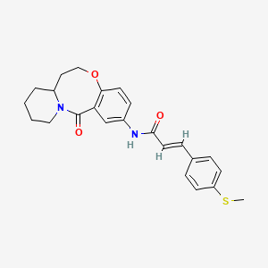 (2E)-3-[4-(methylsulfanyl)phenyl]-N-{2-oxo-9-oxa-1-azatricyclo[10.4.0.0^{3,8}]hexadeca-3,5,7-trien-5-yl}prop-2-enamide