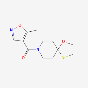 molecular formula C12H16N2O3S B2525553 (5-Methylisoxazol-4-yl)(1-oxa-4-thia-8-azaspiro[4.5]decan-8-yl)methanone CAS No. 1428360-10-4