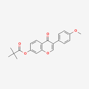 molecular formula C21H20O5 B2525560 3-(4-甲氧基苯基)-4-氧代-4H-色烯-7-基新戊酸酯 CAS No. 444643-83-8