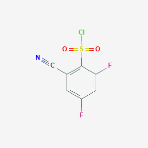molecular formula C7H2ClF2NO2S B2525566 2-Cyano-4,6-difluorobenzene-1-sulfonyl chloride CAS No. 1807047-85-3