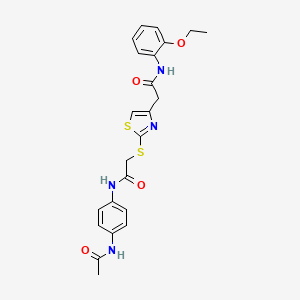 B2525572 N-(4-acetamidophenyl)-2-((4-(2-((2-ethoxyphenyl)amino)-2-oxoethyl)thiazol-2-yl)thio)acetamide CAS No. 941891-95-8