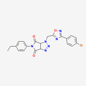 molecular formula C21H17BrN6O3 B2525579 1-((3-(4-bromophenyl)-1,2,4-oxadiazol-5-yl)methyl)-5-(4-ethylphenyl)-1,6a-dihydropyrrolo[3,4-d][1,2,3]triazole-4,6(3aH,5H)-dione CAS No. 1169971-97-4