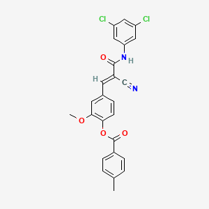 molecular formula C25H18Cl2N2O4 B2525581 [4-[(E)-2-cyano-3-(3,5-dichloroanilino)-3-oxoprop-1-enyl]-2-methoxyphenyl] 4-methylbenzoate CAS No. 380476-35-7