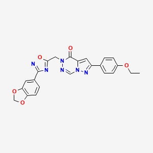 molecular formula C23H18N6O5 B2525582 1-((3-(苯并[d][1,3]二氧杂环-5-基)-1,2,4-恶二唑-5-基)甲基)-8-(4-乙氧基苯基)吡唑并[1,5-d][1,2,4]三嗪酮 CAS No. 1251634-86-2