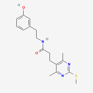 molecular formula C18H23N3O2S B2525610 3-[4,6-dimethyl-2-(methylsulfanyl)pyrimidin-5-yl]-N-[2-(3-hydroxyphenyl)ethyl]propanamide CAS No. 1252347-50-4