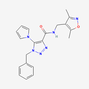 1-benzyl-N-((3,5-dimethylisoxazol-4-yl)methyl)-5-(1H-pyrrol-1-yl)-1H-1,2,3-triazole-4-carboxamide