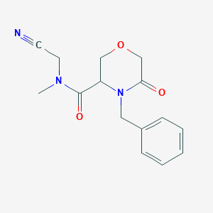 molecular formula C15H17N3O3 B2525634 4-benzyl-N-(cyanomethyl)-N-methyl-5-oxomorpholine-3-carboxamide CAS No. 1427655-04-6