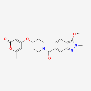 molecular formula C21H23N3O5 B2525638 4-((1-(3-methoxy-2-methyl-2H-indazole-6-carbonyl)piperidin-4-yl)oxy)-6-methyl-2H-pyran-2-one CAS No. 1788680-68-1