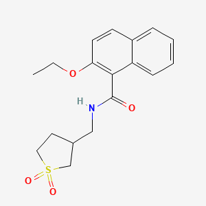 molecular formula C18H21NO4S B2525642 N-((1,1-dioxidotetrahydrothiophen-3-yl)methyl)-2-ethoxy-1-naphthamide CAS No. 1235652-35-3