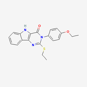 molecular formula C20H19N3O2S B2525659 3-(4-ethoxyphenyl)-2-(ethylthio)-3H-pyrimido[5,4-b]indol-4(5H)-one CAS No. 536710-26-6