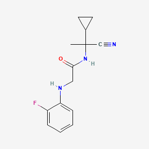 molecular formula C14H16FN3O B2525661 N-(1-cyano-1-cyclopropylethyl)-2-[(2-fluorophenyl)amino]acetamide CAS No. 1181524-77-5