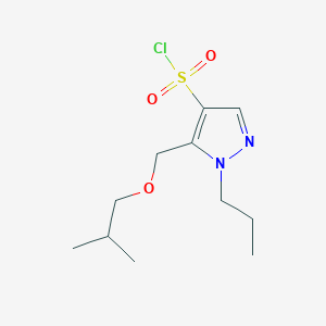 molecular formula C11H19ClN2O3S B2525670 5-(isobutoxymethyl)-1-propyl-1H-pyrazole-4-sulfonyl chloride CAS No. 1856048-68-4