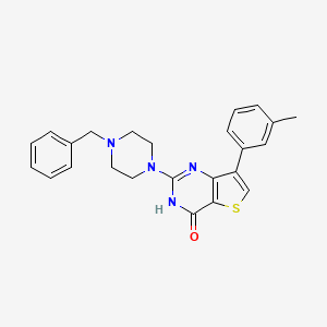 molecular formula C24H24N4OS B2525672 2-(4-benzylpiperazin-1-yl)-7-(3-methylphenyl)thieno[3,2-d]pyrimidin-4(3H)-one CAS No. 1242866-23-4