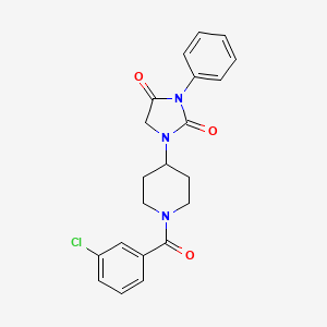 molecular formula C21H20ClN3O3 B2525682 1-(1-(3-Chlorobenzoyl)piperidin-4-yl)-3-phenylimidazolidine-2,4-dione CAS No. 2034418-43-2