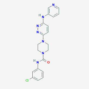 molecular formula C20H20ClN7O B2525687 N-(3-chlorophenyl)-4-(6-(pyridin-3-ylamino)pyridazin-3-yl)piperazine-1-carboxamide CAS No. 1021073-31-3