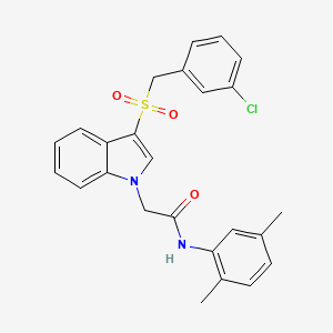 molecular formula C25H23ClN2O3S B2525688 2-(3-((3-chlorobenzyl)sulfonyl)-1H-indol-1-yl)-N-(2,5-dimethylphenyl)acetamide CAS No. 891091-70-6