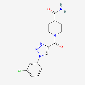 molecular formula C15H16ClN5O2 B2525689 1-{[1-(3-chlorophenyl)-1H-1,2,3-triazol-4-yl]carbonyl}piperidine-4-carboxamide CAS No. 951611-75-9