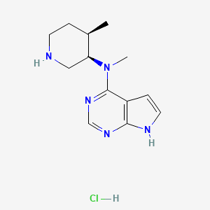 molecular formula C13H20ClN5 B2525691 N-Methyl-N-((3R,4R)-4-methylpiperidin-3-yl)-7H-pyrrolo[2,3-d]pyrimidin-4-amine hydrochloride CAS No. 1260590-51-9