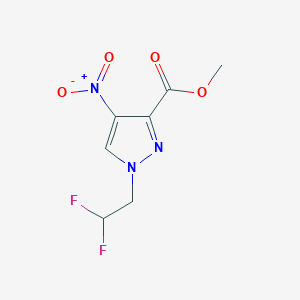 molecular formula C7H7F2N3O4 B2525697 Methyl 1-(2,2-difluoroethyl)-4-nitropyrazole-3-carboxylate CAS No. 1856076-30-6