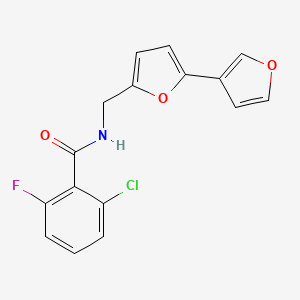 molecular formula C16H11ClFNO3 B2525700 N-([2,3'-bifuran]-5-ylmethyl)-2-chloro-6-fluorobenzamide CAS No. 2034254-86-7