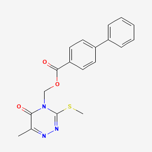 (6-Methyl-3-methylsulfanyl-5-oxo-1,2,4-triazin-4-yl)methyl 4-phenylbenzoate