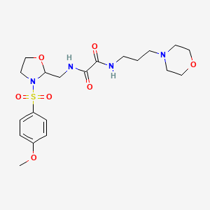 molecular formula C20H30N4O7S B2525723 N1-((3-((4-甲氧苯基)磺酰基)恶唑烷啶-2-基)甲基)-N2-(3-吗啉丙基)草酰胺 CAS No. 868981-25-3