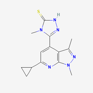 5-(6-cyclopropyl-1,3-dimethyl-1H-pyrazolo[3,4-b]pyridin-4-yl)-4-methyl-4H-1,2,4-triazole-3-thiol