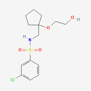 molecular formula C14H20ClNO4S B2525728 3-chloro-N-((1-(2-hydroxyethoxy)cyclopentyl)methyl)benzenesulfonamide CAS No. 2320897-25-2