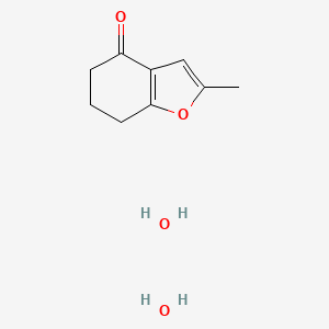 molecular formula C9H14O4 B2525743 2-甲基-6,7-二氢-1-苯并呋喃-4(5H)-酮二水合物 CAS No. 1390654-40-6