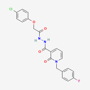 molecular formula C21H17ClFN3O4 B2525746 N'-(2-(4-chlorophenoxy)acetyl)-1-(4-fluorobenzyl)-2-oxo-1,2-dihydropyridine-3-carbohydrazide CAS No. 1105210-91-0