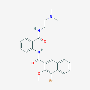 molecular formula C23H24BrN3O3 B252576 4-bromo-N-(2-{[2-(dimethylamino)ethyl]carbamoyl}phenyl)-3-methoxynaphthalene-2-carboxamide 