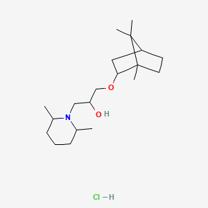 molecular formula C20H38ClNO2 B2525778 1-(2,6-dimethylpiperidin-1-yl)-3-(((1S,4R)-1,7,7-trimethylbicyclo[2.2.1]heptan-2-yl)oxy)propan-2-ol hydrochloride CAS No. 1217731-58-2