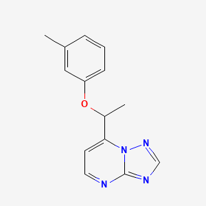 molecular formula C14H14N4O B2525783 7-[1-(3-Methylphenoxy)ethyl][1,2,4]triazolo[1,5-a]pyrimidine CAS No. 306979-57-7