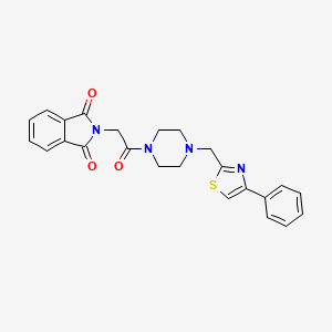 2-(2-Oxo-2-(4-((4-phenylthiazol-2-yl)methyl)piperazin-1-yl)ethyl)isoindoline-1,3-dione